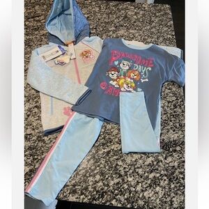 PAW PATROL 3pc Set , Hooded Jacket, Graphic Tee, Leggings Size: 7 New With Tags
